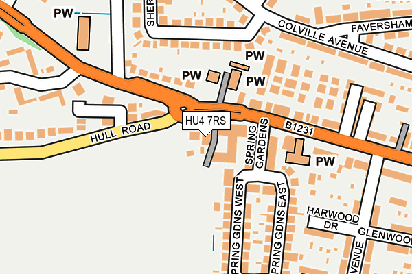 HU4 7RS map - OS OpenMap – Local (Ordnance Survey)