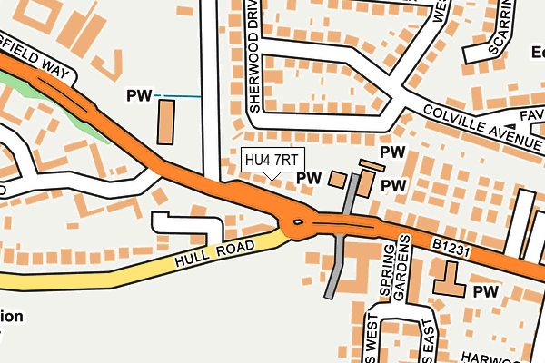 HU4 7RT map - OS OpenMap – Local (Ordnance Survey)