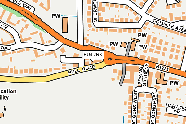 HU4 7RX map - OS OpenMap – Local (Ordnance Survey)