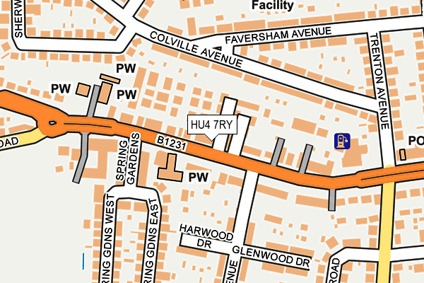 HU4 7RY map - OS OpenMap – Local (Ordnance Survey)