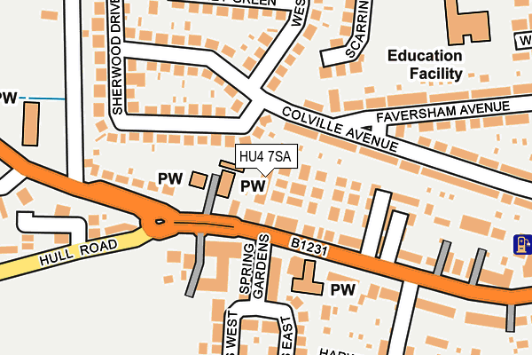 HU4 7SA map - OS OpenMap – Local (Ordnance Survey)