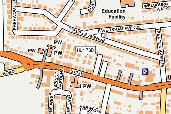 HU4 7SD map - OS OpenMap – Local (Ordnance Survey)