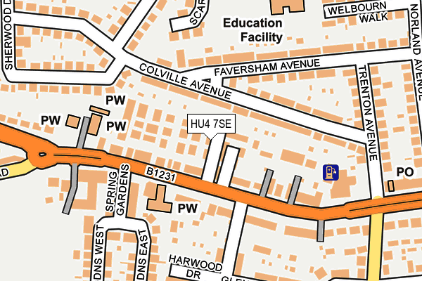HU4 7SE map - OS OpenMap – Local (Ordnance Survey)