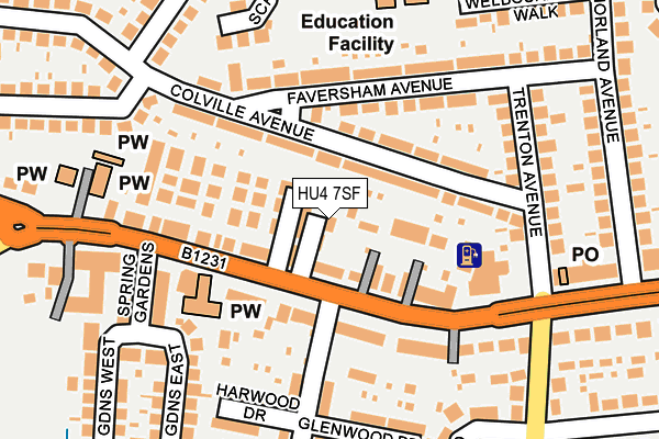 HU4 7SF map - OS OpenMap – Local (Ordnance Survey)