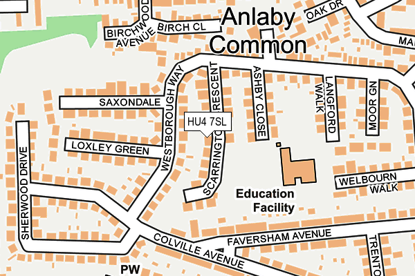 HU4 7SL map - OS OpenMap – Local (Ordnance Survey)