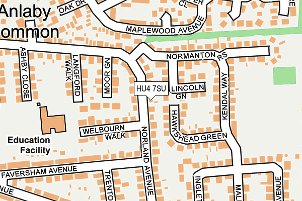 HU4 7SU map - OS OpenMap – Local (Ordnance Survey)