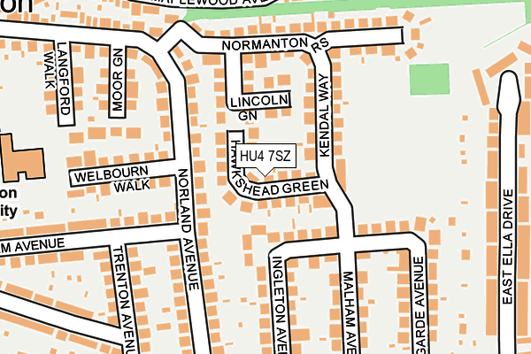 HU4 7SZ map - OS OpenMap – Local (Ordnance Survey)