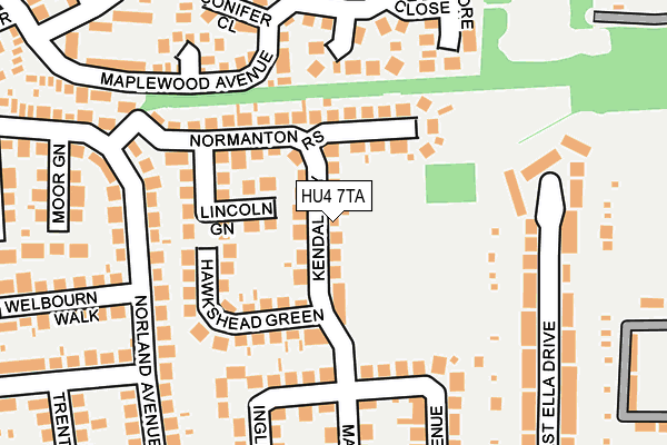 HU4 7TA map - OS OpenMap – Local (Ordnance Survey)