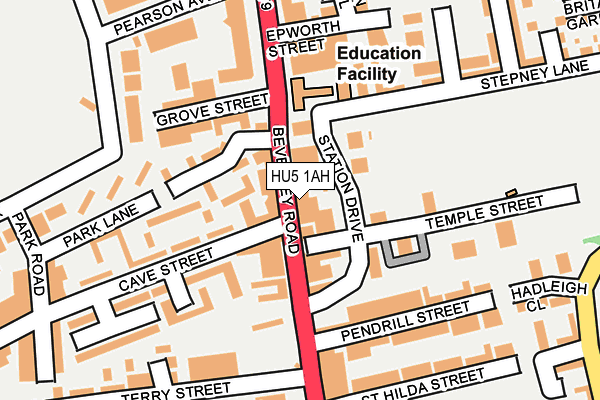 HU5 1AH map - OS OpenMap – Local (Ordnance Survey)