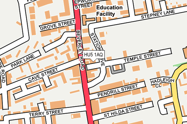HU5 1AQ map - OS OpenMap – Local (Ordnance Survey)