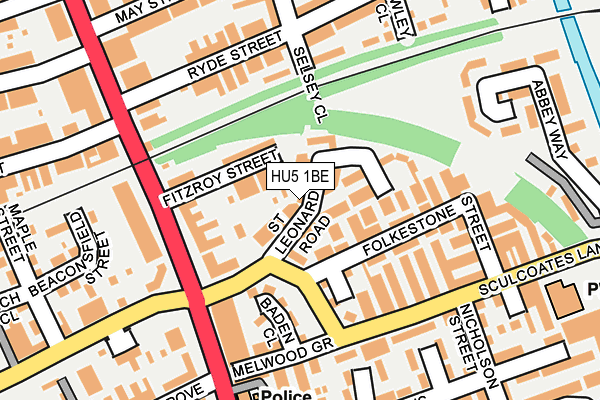HU5 1BE map - OS OpenMap – Local (Ordnance Survey)