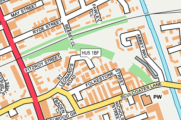HU5 1BF map - OS OpenMap – Local (Ordnance Survey)