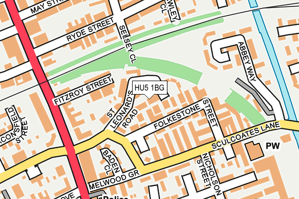 HU5 1BG map - OS OpenMap – Local (Ordnance Survey)