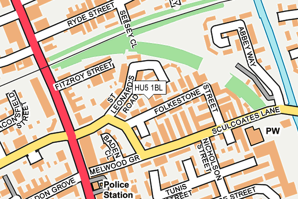 HU5 1BL map - OS OpenMap – Local (Ordnance Survey)