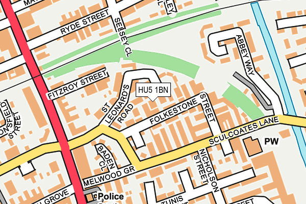 HU5 1BN map - OS OpenMap – Local (Ordnance Survey)