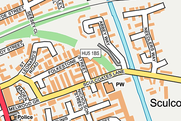 HU5 1BS map - OS OpenMap – Local (Ordnance Survey)