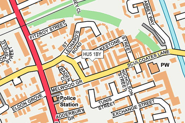 HU5 1BY map - OS OpenMap – Local (Ordnance Survey)