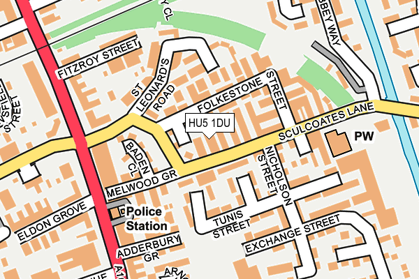 HU5 1DU map - OS OpenMap – Local (Ordnance Survey)