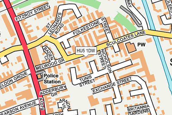 HU5 1DW map - OS OpenMap – Local (Ordnance Survey)