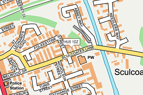 HU5 1DZ map - OS OpenMap – Local (Ordnance Survey)
