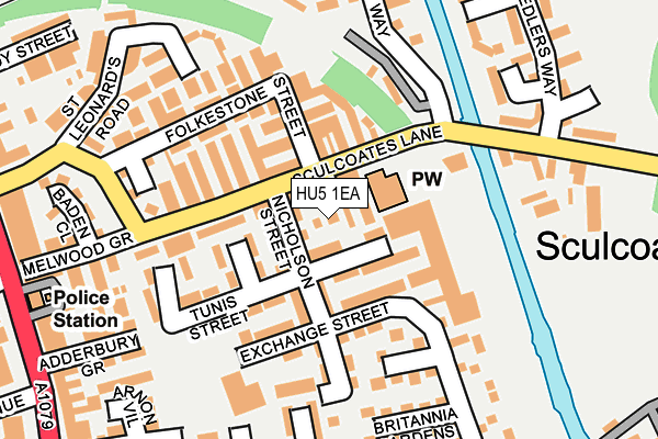 HU5 1EA map - OS OpenMap – Local (Ordnance Survey)