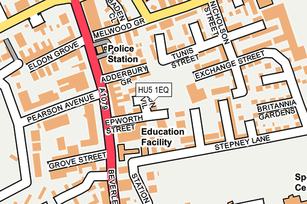 HU5 1EQ map - OS OpenMap – Local (Ordnance Survey)