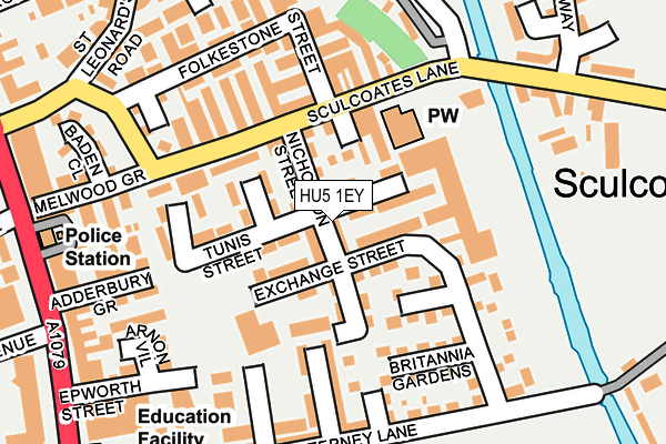 HU5 1EY map - OS OpenMap – Local (Ordnance Survey)