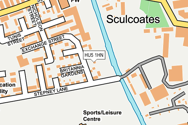 HU5 1HN map - OS OpenMap – Local (Ordnance Survey)