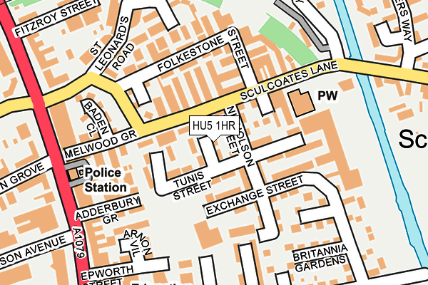 HU5 1HR map - OS OpenMap – Local (Ordnance Survey)