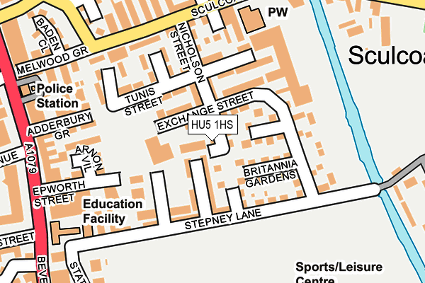 HU5 1HS map - OS OpenMap – Local (Ordnance Survey)