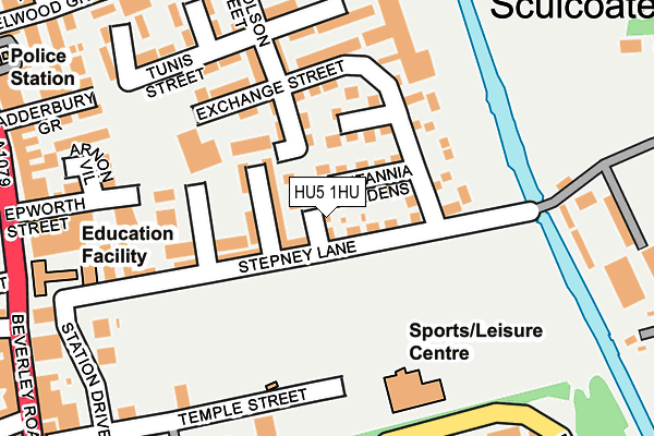 HU5 1HU map - OS OpenMap – Local (Ordnance Survey)