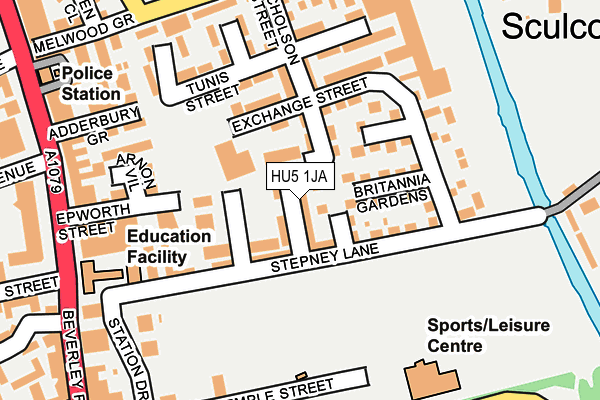 HU5 1JA map - OS OpenMap – Local (Ordnance Survey)