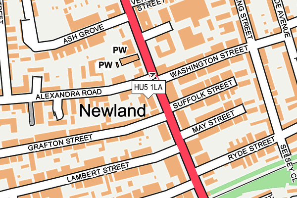 HU5 1LA map - OS OpenMap – Local (Ordnance Survey)