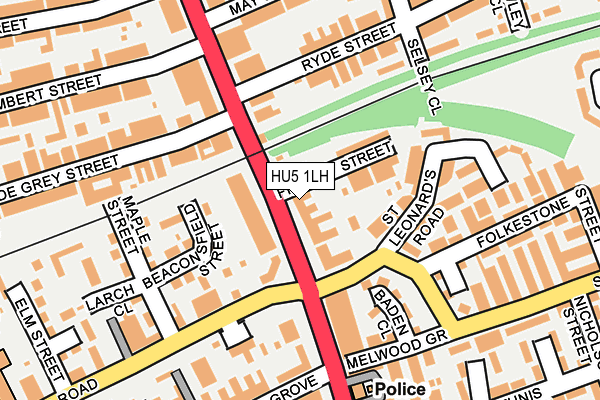 HU5 1LH map - OS OpenMap – Local (Ordnance Survey)