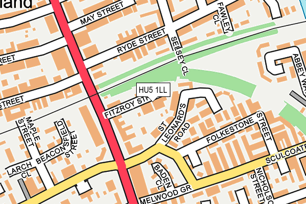 HU5 1LL map - OS OpenMap – Local (Ordnance Survey)
