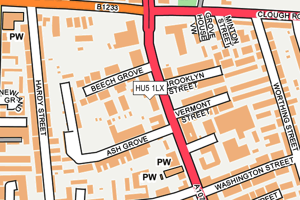 HU5 1LX map - OS OpenMap – Local (Ordnance Survey)