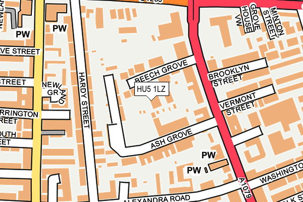 HU5 1LZ map - OS OpenMap – Local (Ordnance Survey)