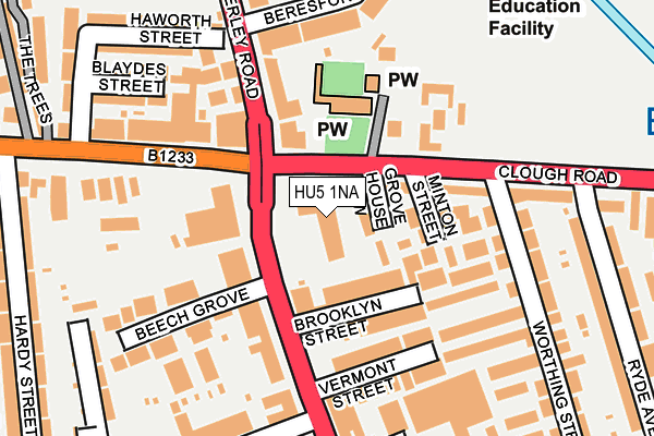 HU5 1NA map - OS OpenMap – Local (Ordnance Survey)