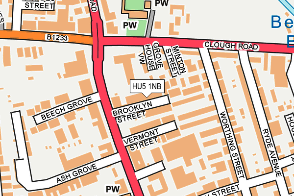 HU5 1NB map - OS OpenMap – Local (Ordnance Survey)