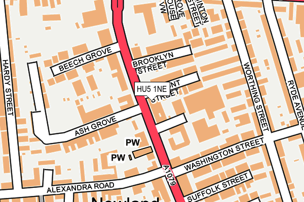 HU5 1NE map - OS OpenMap – Local (Ordnance Survey)