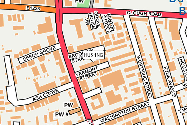 HU5 1NG map - OS OpenMap – Local (Ordnance Survey)