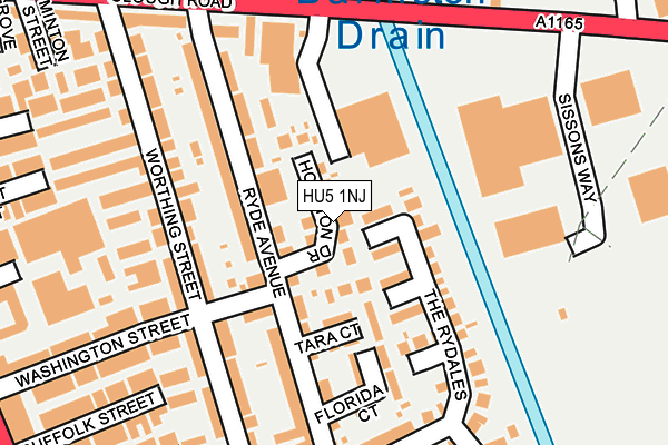 HU5 1NJ map - OS OpenMap – Local (Ordnance Survey)