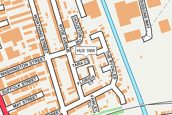 HU5 1NW map - OS OpenMap – Local (Ordnance Survey)