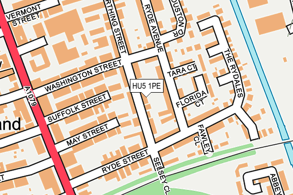 HU5 1PE map - OS OpenMap – Local (Ordnance Survey)