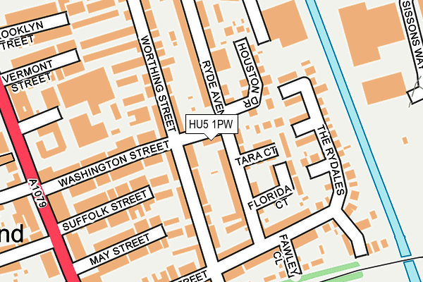 HU5 1PW map - OS OpenMap – Local (Ordnance Survey)