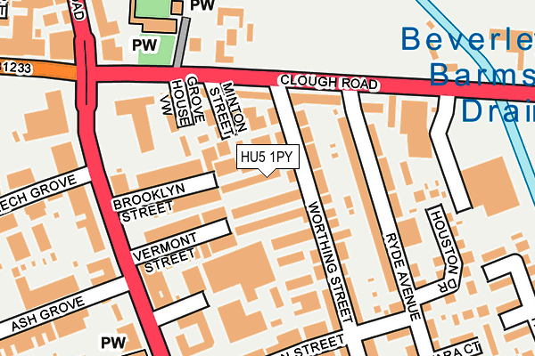 HU5 1PY map - OS OpenMap – Local (Ordnance Survey)