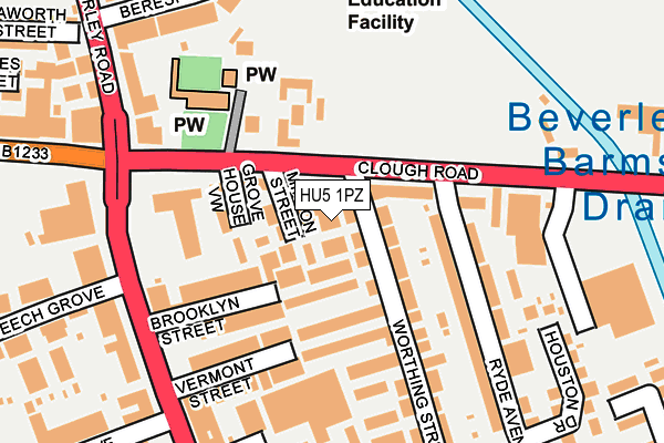 HU5 1PZ map - OS OpenMap – Local (Ordnance Survey)