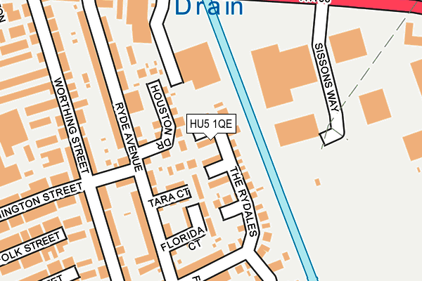 HU5 1QE map - OS OpenMap – Local (Ordnance Survey)