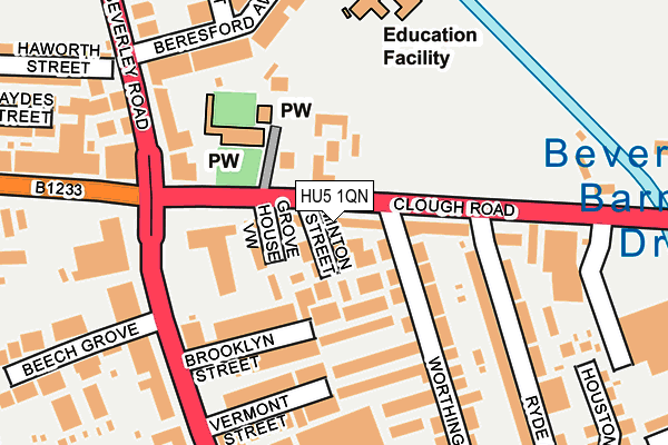 HU5 1QN map - OS OpenMap – Local (Ordnance Survey)