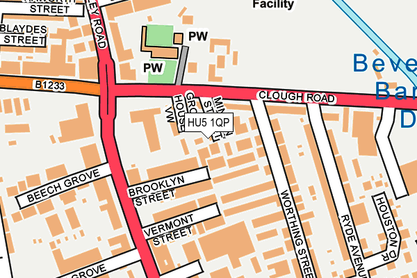 HU5 1QP map - OS OpenMap – Local (Ordnance Survey)